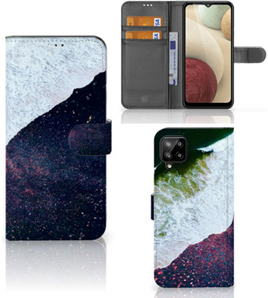 B2Ctelecom Flip Cover Samsung Galaxy A12 Telefoon Hoesje Sea in Space