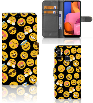 B2Ctelecom Flip Cover Samsung Galaxy A20s Telefoon Hoesje Emoji