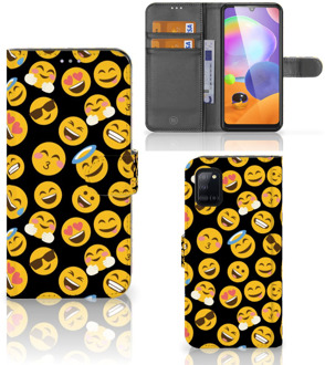 B2Ctelecom Flip Cover Samsung Galaxy A31 Telefoon Hoesje Emoji