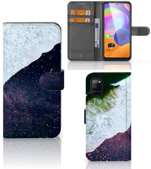 B2Ctelecom Flip Cover Samsung Galaxy A31 Telefoon Hoesje Sea in Space