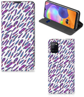 B2Ctelecom Flip Cover Samsung Galaxy A31 Telefoonhoesje Feathers Color