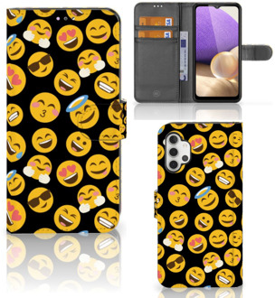 B2Ctelecom Flip Cover Samsung Galaxy A32 4G Telefoon Hoesje Emoji