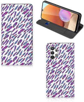 B2Ctelecom Flip Cover Samsung Galaxy A32 4G Telefoonhoesje Feathers Color