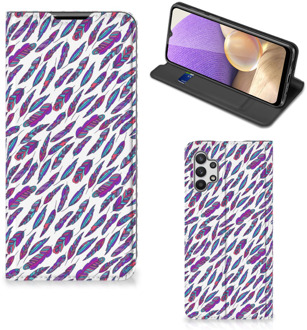 B2Ctelecom Flip Cover Samsung Galaxy A32 5G Telefoonhoesje Feathers Color