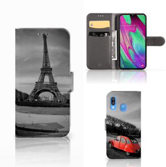 B2Ctelecom Flip Cover Samsung Galaxy A40  Eiffeltoren Parijs