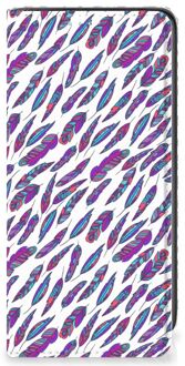 B2Ctelecom Flip Cover Samsung Galaxy A41 Telefoonhoesje Feathers Color