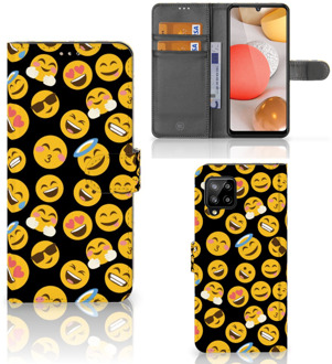 B2Ctelecom Flip Cover Samsung Galaxy A42 5G Telefoon Hoesje Emoji