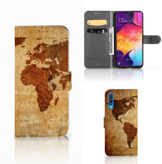 B2Ctelecom Flip Cover Samsung Galaxy A50 Wereldkaart