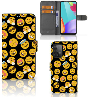 B2Ctelecom Flip Cover Samsung Galaxy A52 Telefoon Hoesje Emoji