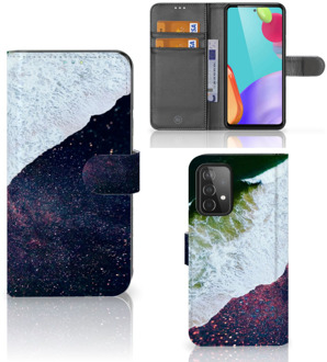 B2Ctelecom Flip Cover Samsung Galaxy A52 Telefoon Hoesje Sea in Space