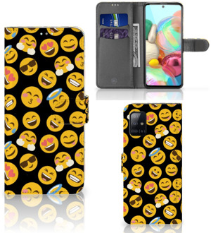 B2Ctelecom Flip Cover Samsung Galaxy A71 Telefoon Hoesje Emoji