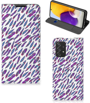 B2Ctelecom Flip Cover Samsung Galaxy A72 (5G/4G) Telefoonhoesje Feathers Color