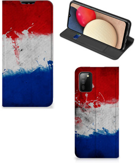 B2Ctelecom Flip Cover Samsung Galaxy M02s | A02s Telefoonhoesje Nederlandse Vlag