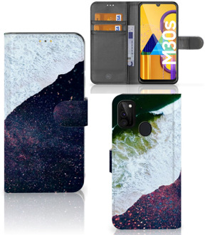 B2Ctelecom Flip Cover Samsung Galaxy M21 Telefoon Hoesje Sea in Space