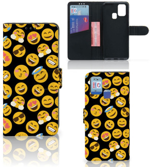 B2Ctelecom Flip Cover Samsung Galaxy M31 Telefoon Hoesje Emoji