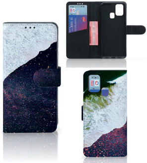 B2Ctelecom Flip Cover Samsung Galaxy M31 Telefoon Hoesje Sea in Space