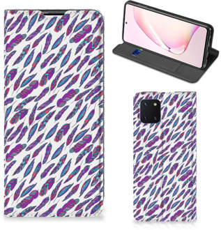 B2Ctelecom Flip Cover Samsung Galaxy Note 10 Lite Telefoonhoesje Feathers Color