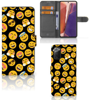 B2Ctelecom Flip Cover Samsung Galaxy Note 20 Telefoon Hoesje Emoji