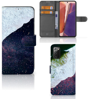 B2Ctelecom Flip Cover Samsung Galaxy Note 20 Telefoon Hoesje Sea in Space