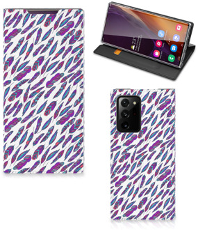 B2Ctelecom Flip Cover Samsung Galaxy Note 20 Ultra Telefoonhoesje Feathers Color