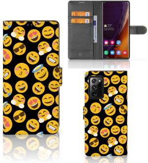 B2Ctelecom Flip Cover Samsung Galaxy Note20 Ultra Telefoon Hoesje Emoji