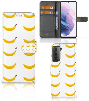 B2Ctelecom Flip Cover Samsung Galaxy S21 Plus Telefoon Hoesje Banana