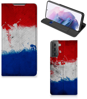 B2Ctelecom Flip Cover Samsung Galaxy S21 Plus Telefoonhoesje Nederlandse Vlag