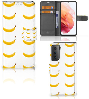 B2Ctelecom Flip Cover Samsung Galaxy S21 Telefoon Hoesje Banana