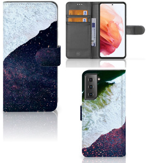 B2Ctelecom Flip Cover Samsung Galaxy S21 Telefoon Hoesje Sea in Space