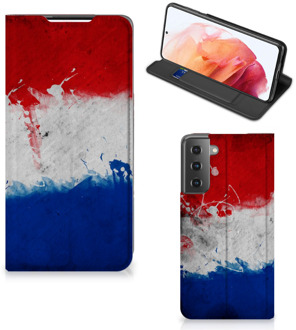 B2Ctelecom Flip Cover Samsung Galaxy S21 Telefoonhoesje Nederlandse Vlag