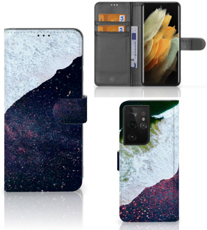 B2Ctelecom Flip Cover Samsung Galaxy S21 Ultra Telefoon Hoesje Sea in Space