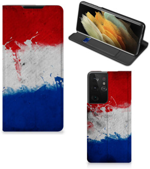 B2Ctelecom Flip Cover Samsung Galaxy S21 Ultra Telefoonhoesje Nederlandse Vlag