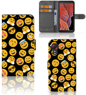 B2Ctelecom Flip Cover Samsung Galaxy Xcover 5 Telefoon Hoesje Emoji