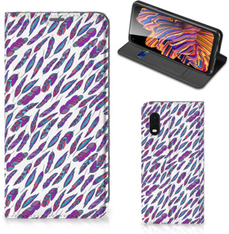 B2Ctelecom Flip Cover Samsung Xcover Pro Telefoonhoesje Feathers Color