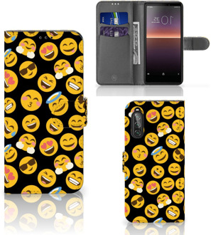 B2Ctelecom Flip Cover Sony Xperia 10 II Telefoon Hoesje Emoji