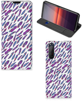 B2Ctelecom Flip Cover Sony Xperia 5 II Telefoonhoesje Feathers Color