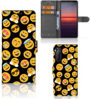 B2Ctelecom Flip Cover Sony Xperia 5II Telefoon Hoesje Emoji