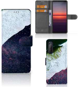 B2Ctelecom Flip Cover Sony Xperia 5II Telefoon Hoesje Sea in Space