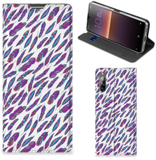 B2Ctelecom Flip Cover Sony Xperia L4 Telefoonhoesje Feathers Color