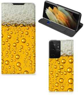 B2Ctelecom Flip Cover Valentijn Cadeautje hem Samsung Galaxy S21 Ultra Telefoonhoesje Bier