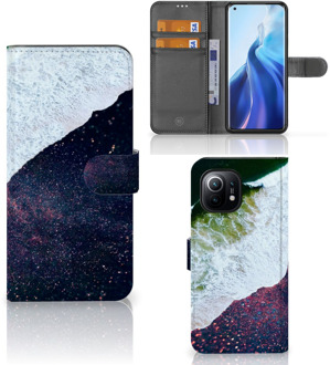 B2Ctelecom Flip Cover Xiaomi Mi 11 Telefoon Hoesje Sea in Space