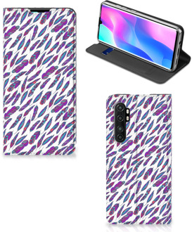 B2Ctelecom Flip Cover Xiaomi Mi Note 10 Lite Telefoonhoesje Feathers Color