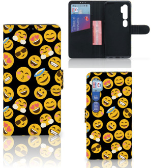 B2Ctelecom Flip Cover Xiaomi Mi Note 10 Pro Telefoon Hoesje Emoji