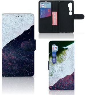 B2Ctelecom Flip Cover Xiaomi Mi Note 10 Pro Telefoon Hoesje Sea in Space