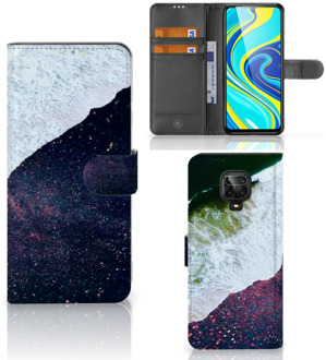 B2Ctelecom Flip Cover Xiaomi Redmi Note 9 Pro | Note 9S Telefoon Hoesje Sea in Space