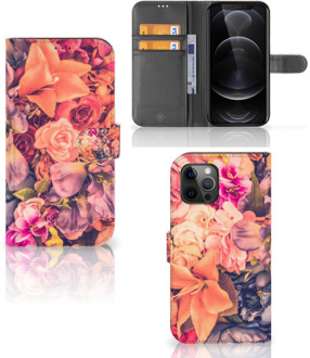 B2Ctelecom Flipcase Apple iPhone 12 Pro Max Telefoon Hoesje Cadeau voor Moeder Bosje Bloemen