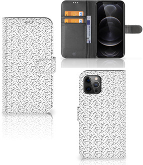 B2Ctelecom Flipcase Apple iPhone 12 Pro Max Telefoon Hoesje Stripes Dots