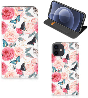 B2Ctelecom Flipcase Cadeautjes voor Moederdag iPhone 12 Mini Smartphone Hoesje Butterfly Roses