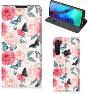 B2Ctelecom Flipcase Cadeautjes voor Moederdag Motorola Moto G Pro Smartphone Hoesje Butterfly Roses