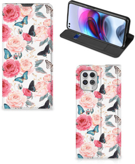 B2Ctelecom Flipcase Cadeautjes voor Moederdag Motorola Moto G100 Smartphone Hoesje Butterfly Roses